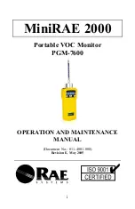 Rae MiniRAE 2000 PGM-7600 Operation And Maintenance Manual preview