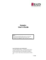 Preview for 1 page of RAID Xanadu User Manual