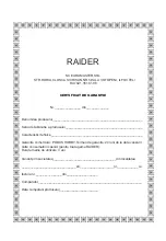 Preview for 101 page of Raider 030139 User Manual