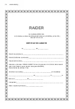 Preview for 74 page of Raider 053104 User Manual