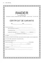 Предварительный просмотр 72 страницы Raider RD-GWP03J User Manual