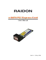 Raidon eSATA PCI Express Card User Manual preview