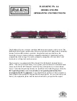 Rail King PA AA DIESEL ENGINE Operating Instructions Manual preview