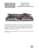 Rail King RS-3 DIESEL ENGINE Operating Instructions Manual preview