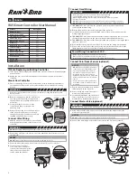 Предварительный просмотр 2 страницы Rain Bird ARC8-230V User Manual