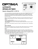 Rain Bird Optima PRT-4 Owner'S Manual preview