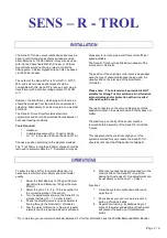 Preview for 3 page of Rainbow Pool Products Sens-R-Trol Instruction & Installation Manual