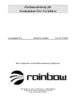 Preview for 1 page of Rainbow Germanium Two Installation Manual