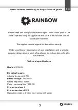 Предварительный просмотр 3 страницы Rainbow MR-312C Owner'S Manual