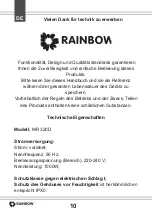 Предварительный просмотр 10 страницы Rainbow MR-312C Owner'S Manual