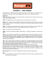 Preview for 1 page of Rainger FX REVERB-X User Manual