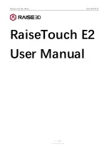 Предварительный просмотр 1 страницы Raise3D E2 User Manual