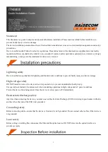 Raisecom iTN8800 Quick Installation Manual preview