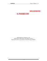 Preview for 20 page of Raisecom RC906- FXE1-S1 User Manual