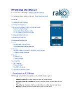 Preview for 1 page of rako RTC-Bridge User Manual