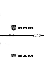 Preview for 1 page of RAM 2013 Cargo Van Owner'S Manual