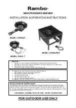 Preview for 1 page of RAMBO HP200LP Installation & Operating Instructions Manual