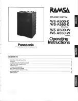 Preview for 1 page of Ramsa WS-A550-K Operating Instructions Manual