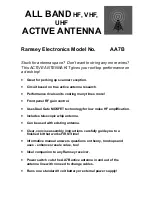 Preview for 1 page of Ramsey Electronics AA7B User Manual