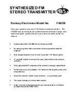 Ramsey Electronics FM25B Assembly And Instruction Manual preview