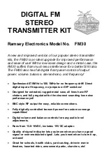 Preview for 1 page of Ramsey Electronics FM30 Manual