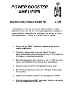 Preview for 1 page of Ramsey Electronics LPA1 Instruction Manual