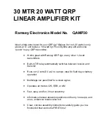 Ramsey Electronics QRP CW POWER AMPLIFIER KIT QAMP30 Assembly And Instruction Manual preview