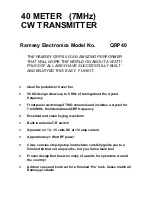 Preview for 1 page of Ramsey Electronics QRP40 Instruction Manual