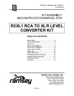Preview for 3 page of Ramsey Electronics RCA to XLR Converter R2XL1 Instruction Manual