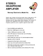 Preview for 1 page of Ramsey Electronics SHA1 Assembly And Instruction Manual