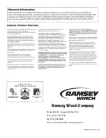 Предварительный просмотр 10 страницы Ramsey Winch 278158 Owner'S Manual