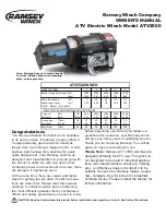 Preview for 1 page of Ramsey Winch ATV2500 Owner'S Manual