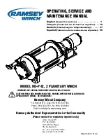 Preview for 1 page of Ramsey Winch HD-P 42 Operating, Service And Maintenance Manual