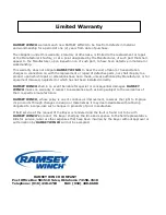 Предварительный просмотр 13 страницы Ramsey Winch Omega 8 Operating And Maintenance Manual