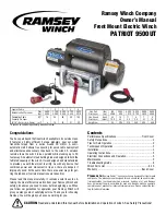 Ramsey Winch PATRIOT 9500 UT Owner'S Manual preview