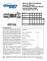 Ramsey Winch Patriot Profile 9500 Owner'S Manual preview