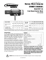 Ramsey Winch REP 9.5e Owner'S Manual preview