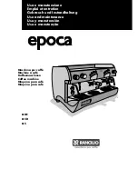 Rancilio epoca CD Use And Maintenance Manual preview