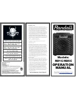 Предварительный просмотр 1 страницы Randall Diavlo RD1C Operation Manual