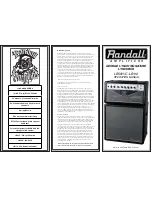 Randall LB50H Operation Manual предпросмотр