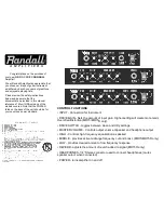 Preview for 2 page of Randall Minion MR10 Operation Manual