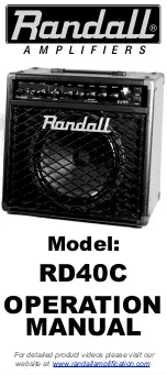 Preview for 1 page of Randall RD40C User Manual