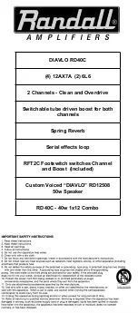 Preview for 5 page of Randall RD40C User Manual