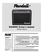 Предварительный просмотр 1 страницы Randall RG100SC Owner'S Manual