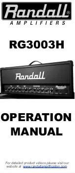 Randall RG3003H User Manual предпросмотр