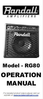 Randall RG80 User Manual предпросмотр