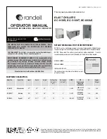 Preview for 1 page of Randell BC-003UC Operator'S Manual