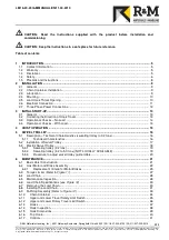 Предварительный просмотр 3 страницы R&M LOADMATE LM 16 Installation And Maintenance Manual