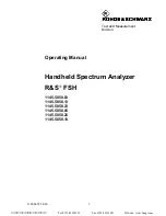 Предварительный просмотр 1 страницы R&S FSH18 Operating Manual