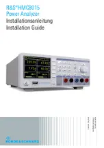 Preview for 1 page of R&S HMC8015 Installation Manual